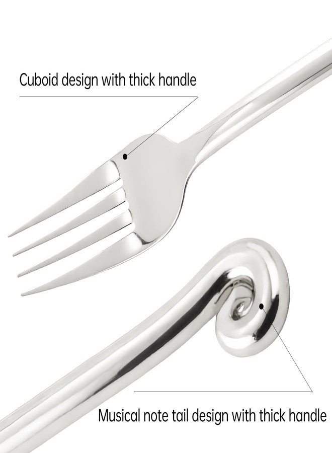 Kelenfer 18/10 Stainless Steel Flatware, Silverware Set Combo with Musical Note Tail Design, Dishwasher Safe, 20-Piece Cutlery Service for 4, Daily Use & Dinner Party - Image 4