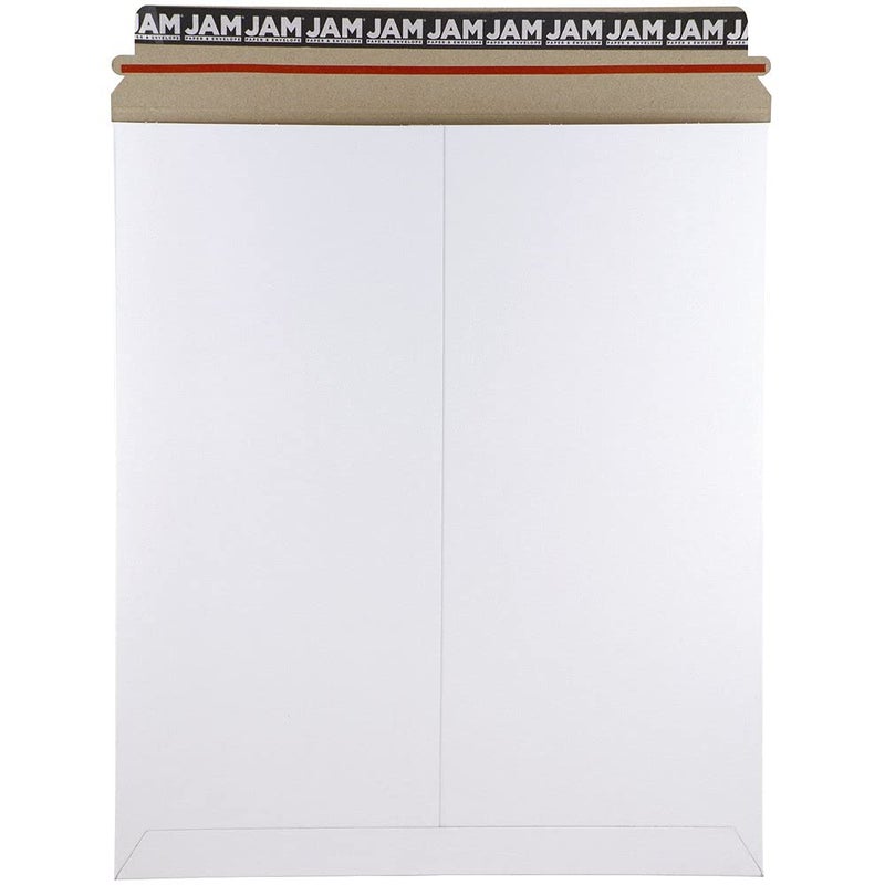 JAM PAPER Stay-Flat Photo Mailer Envelopes with Peel & Seal Closure - 12 3/4 x 15 - White - 6 Rigid Mailers/Pack - Image 1