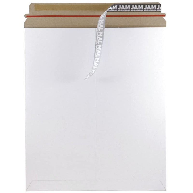 JAM PAPER Stay-Flat Photo Mailer Envelopes with Peel & Seal Closure - 12 3/4 x 15 - White - 6 Rigid Mailers/Pack - Image 2