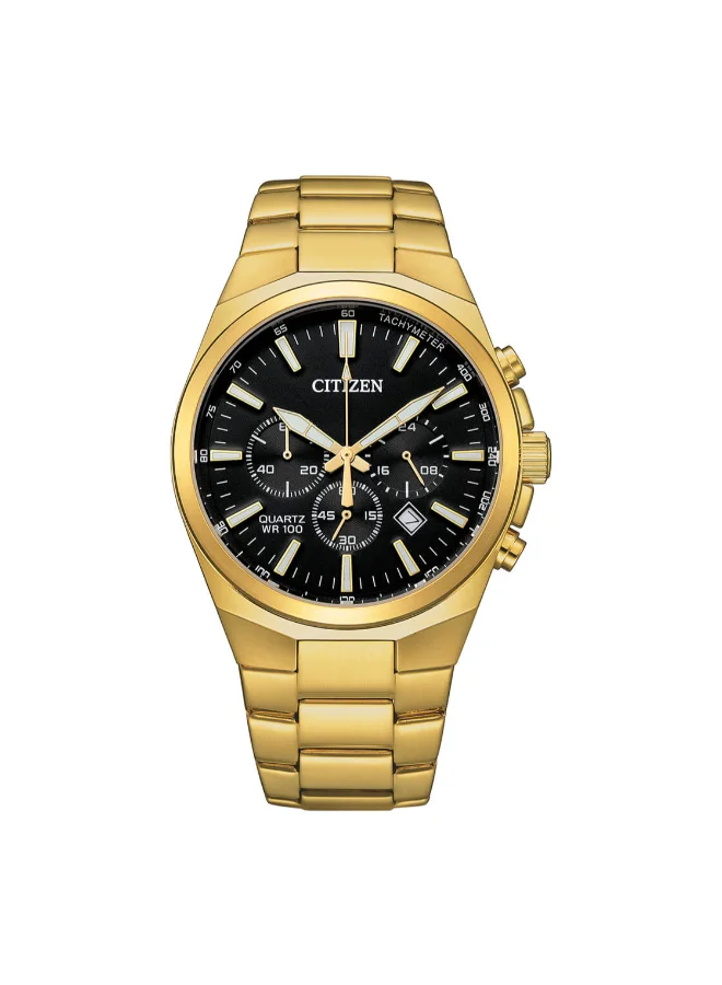 CITIZEN Men's Stainless Steel with Gold Plating Quartz Chronograph Watch AN8173-51E - 41.7 mm