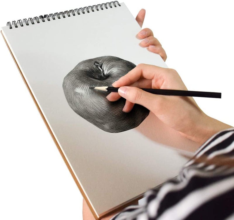 INNAXA 2 Pack Sketch Books A4 Landscape Spiral Bound Hardback Sketch Pad - 100 Pages (50 Sheets) natural shade Paper - Image 4