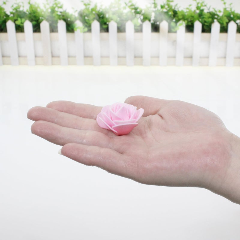 Vignor 500 Pcs 1.4 Inch Mini Artificial Flowers Head Bulk 5 in 1 Set Faux Foam Fake Small Rose Tiny Baby Flores Bouquet Cake Gift Home Decoration DIY Craft (Pink, Light Pink, White Mixed) - Image 4