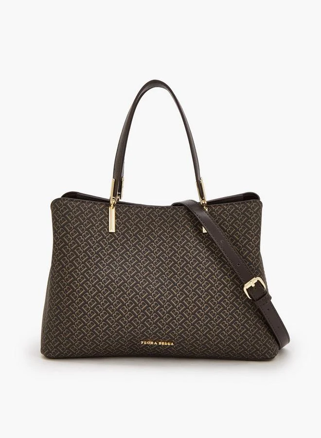 فلورا بيلا من شو إكسبرس Monogram Print Tote Bag With Detachable Strap
