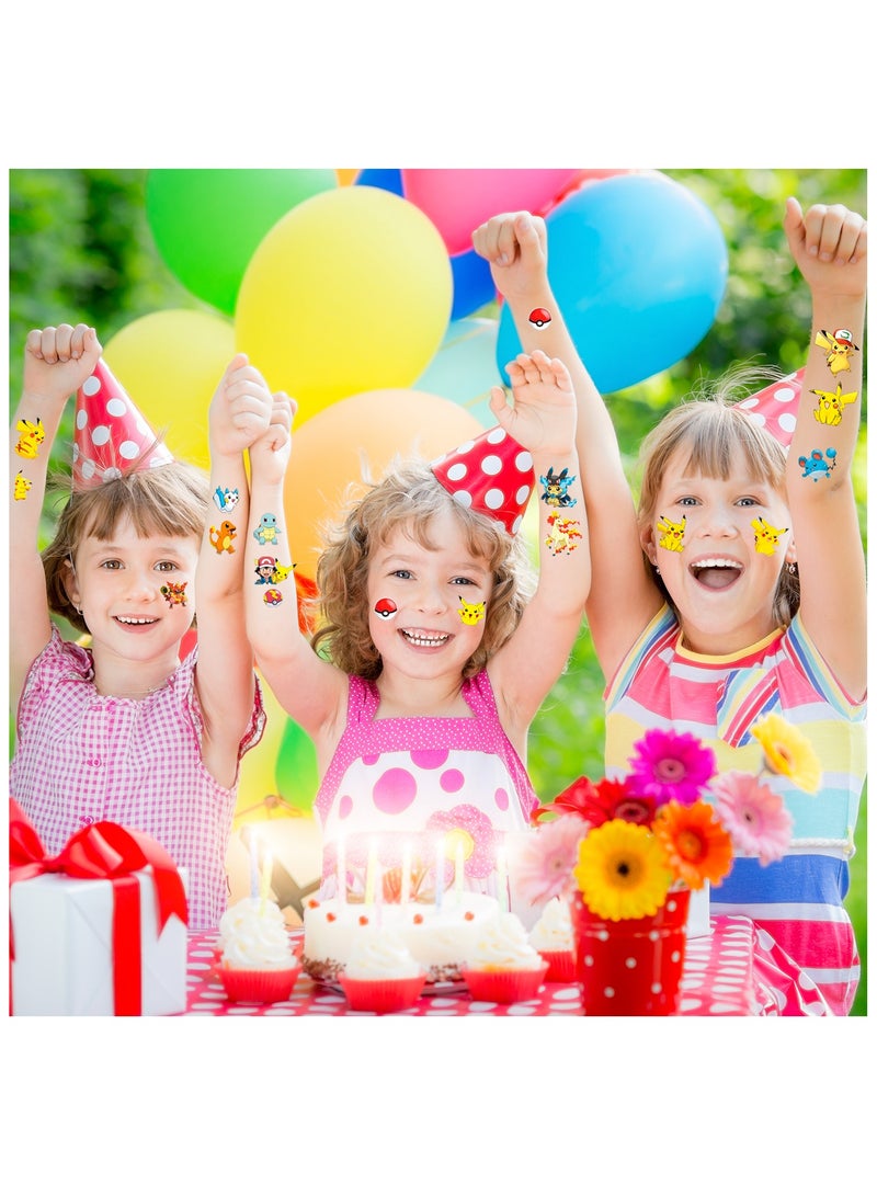 حفلة مثمرة مجموعة من 6 قطع ملصقات وشم بوكيمون مع 95 نمطًا مختلفًا، ملصقات بيكاتشو لحفلات بوكيمون، ملصقات زخرفية للأطفال لزينة حفلات أعياد الميلاد ذات طابع بوكيمون - Image 5