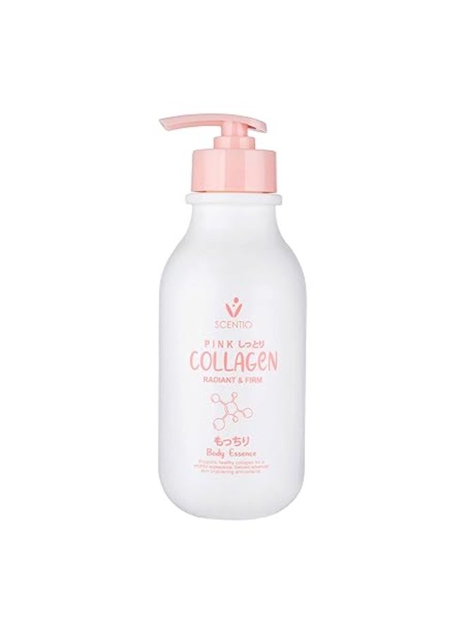 Scentio Pink Collagen Radiant & Firm  Body Essence Lotion Provides Youthful Appearance and Skin Brightening Antioxidants 350 ml - Image 1