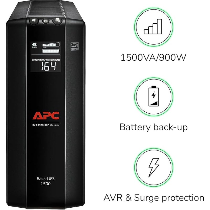 APC Back-UPS Pro 1500VA UPS Battery Backup & Surge Protector, BX1500M Backup Battery Power Supply - Image 4