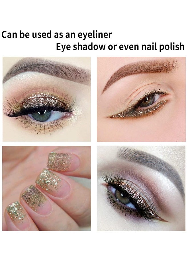 Baolishi Glitter Eyeliner Long Lasting Wear, Colored Eyeliners Makeup Pen, Metallic Liquid Eyeliner Waterproof Quick Dry Smooth No Fading Rainbow Eyeliner Eyeshadow Pencil, Women Sparkle Shimmer Color Eyeliner  - Image 4