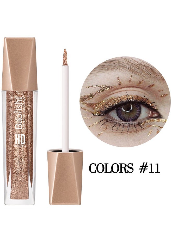 Baolishi Glitter Eyeliner Long Lasting Wear, Colored Eyeliners Makeup Pen, Metallic Liquid Eyeliner Waterproof Quick Dry Smooth No Fading Rainbow Eyeliner Eyeshadow Pencil, Women Sparkle Shimmer Color Eyeliner  - Image 2