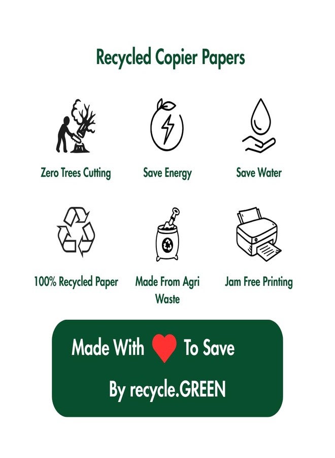 recycle.GREEN ورق تصوير A4 بوزن 80 جرامًا للمتر المربع من حملة "أنقذوا أشجارنا" | مجموعة من 3 أوراق | صديق للبيئة - Image 4