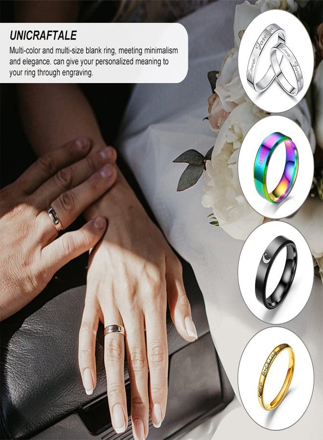 UNICRAFTALE 18Pcs Stainless Steel Plain Band Ring 9 Sizes Laser Inscription Blank Finger Ring Metal Hypoallergenic Wedding Classical Ring for Jewerly Making - Image 3