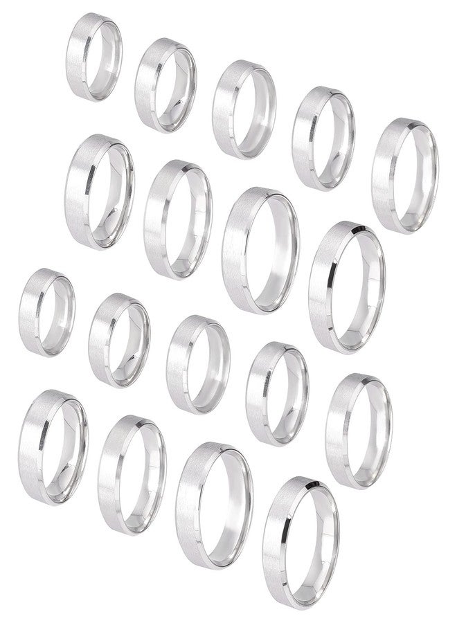 UNICRAFTALE 18Pcs Stainless Steel Plain Band Ring 9 Sizes Laser Inscription Blank Finger Ring Metal Hypoallergenic Wedding Classical Ring for Jewerly Making - Image 1