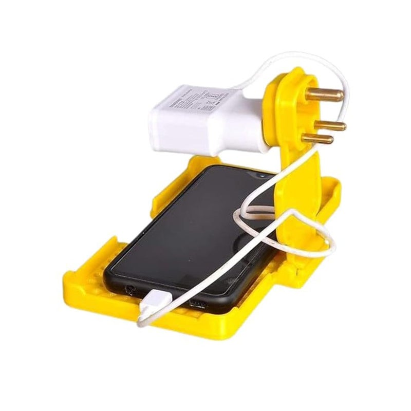 Wall Stand for Charging Mobile Just fit in Socket and Hang Charging Stand for Wall Holder (Yellow)