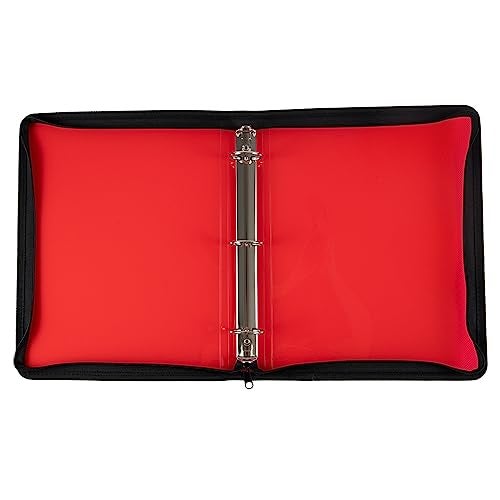 JAM PAPER Plastic Zipper 15 inch Binder Red 3 Ring Binder Sold Individually - Image 3