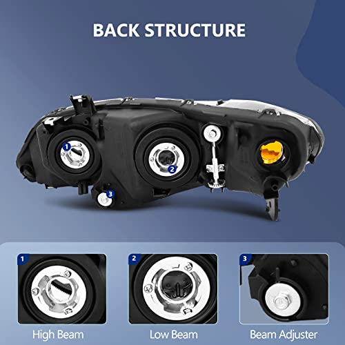 ECCPP مجموعة مصابيح أمامية لـ هوندا سيفيك سيدان 2006-2011 جانب السائق والراكب - Image 3