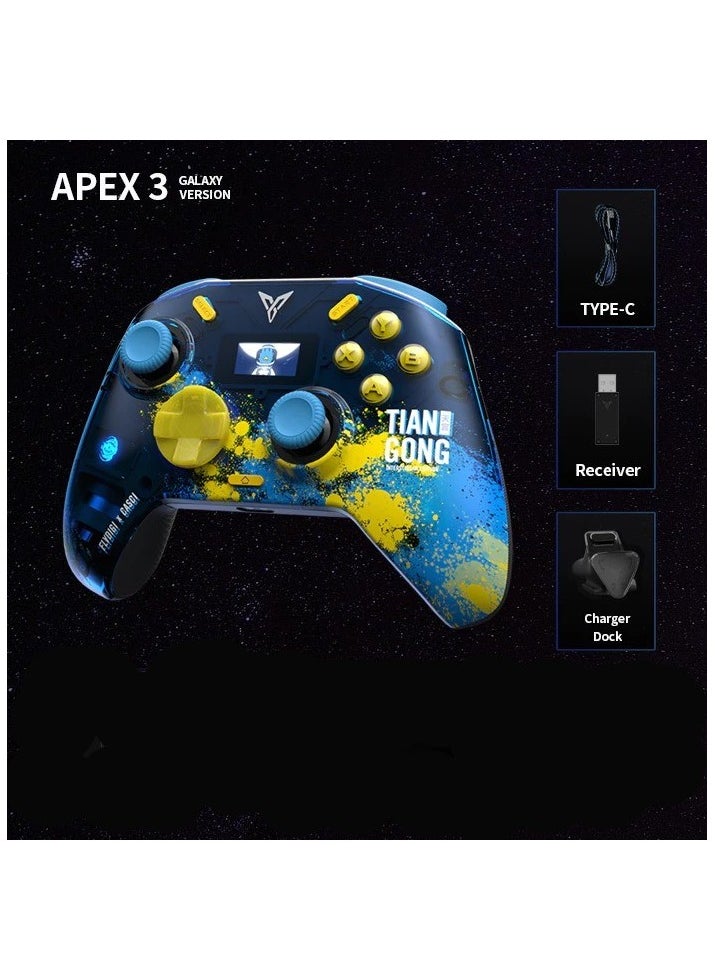 FlyDigi FLYDIGI Apex 3 Elite Gaming Controller, Force Feedback Trigger, Full-Color LED Display, Multi-Platform Controller for Windows PC, NS, Android, IOS Native, TV (Interstellar+Dock)  - Image 2