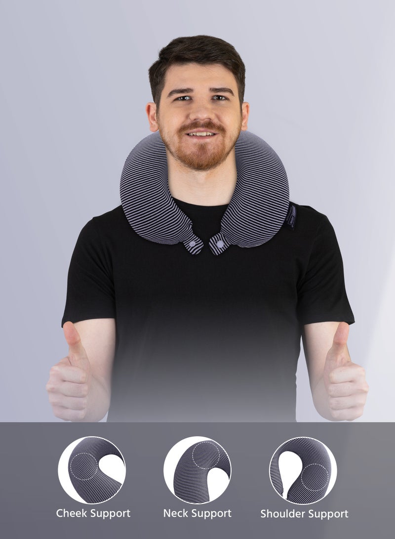 PARAJOHN ParaJohn Deluxe Memory Foam Neck Pillow - Ultimate Comfort and Support for Travel, Restful Sleep, and Neck Pain Relief  - Image 1
