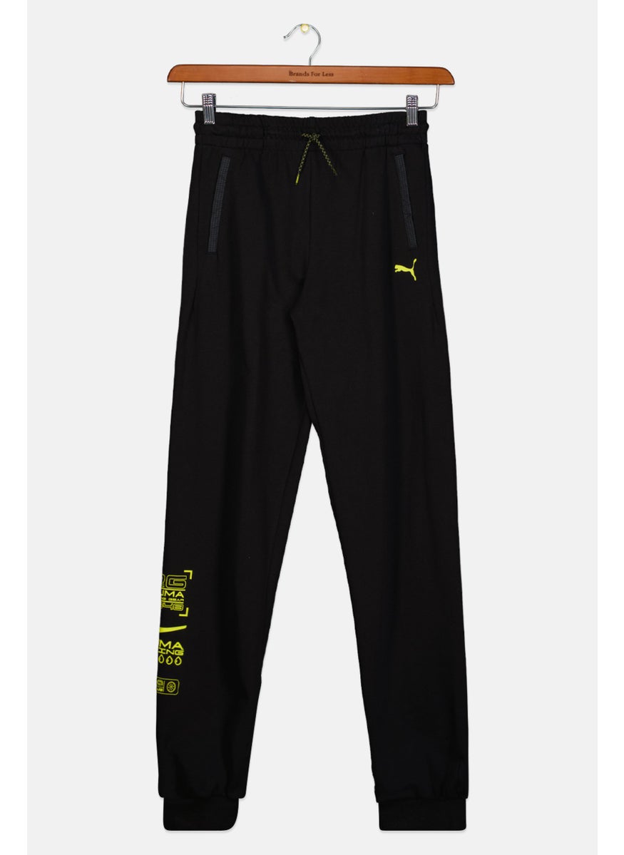 PUMA Kids Boy Graphic Print Outdoor Sweatpants, Black  - Image 1