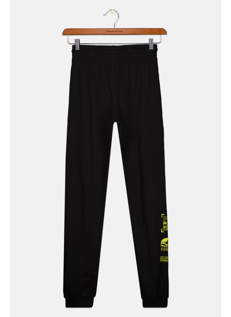 PUMA Kids Boy Graphic Print Outdoor Sweatpants, Black  - Image 2