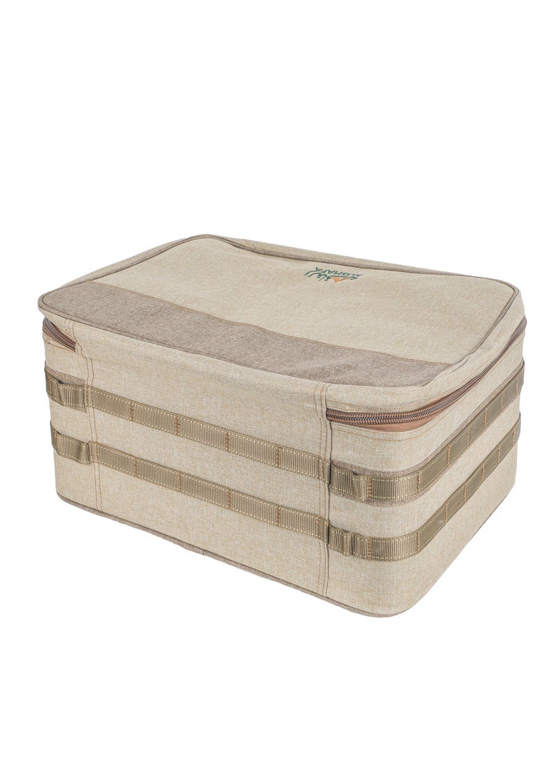 الغافة شنطة للرحلات ، عزبة مسافي للرحلات، شنطة كشتات، شنطة تخييم ، شنطة البر ، اللون خشبي، مقاس 45*35*25سم - Image 5