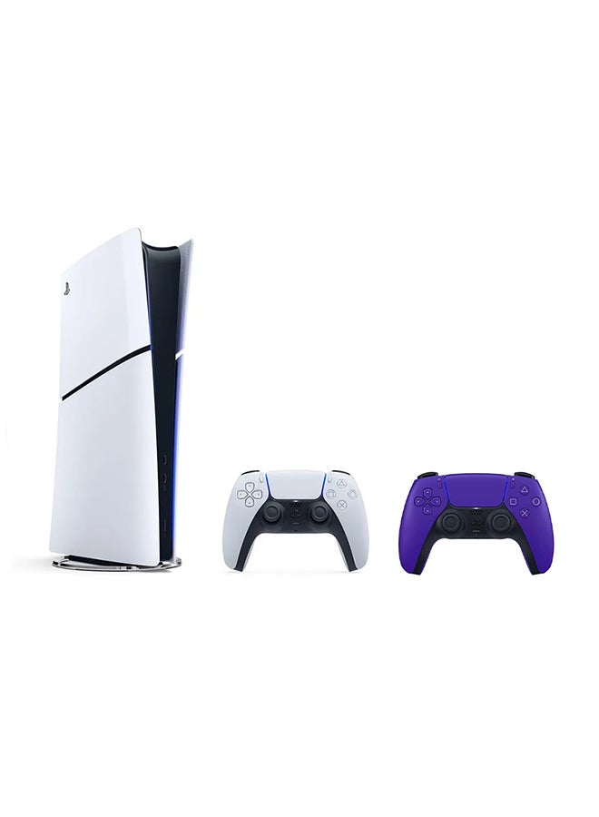 Sony PlayStation 5 Slim Console Digital Edition With Extra Purple Controller - Image 1