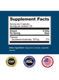 Life Enhancement Potassium Supplement, 1020 mg,120 Servings, 240 caps  - Image 4