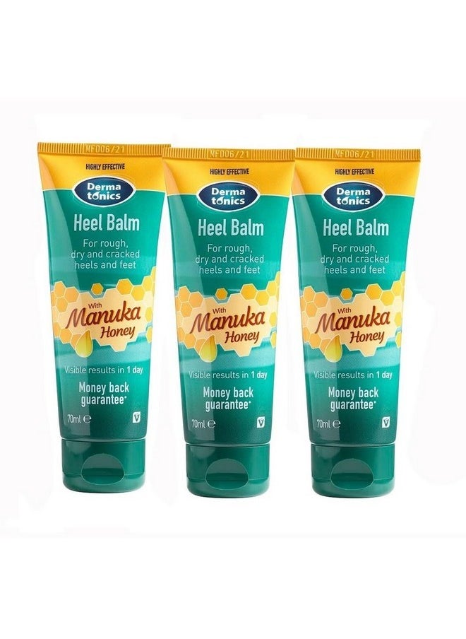 Dermatonics - Manuka Honey Heel And Elbow Moisturizing & Exfoliating Cream For Dry And Cracked Heels | Dry Feet Treatment & Cracked Heel Repair For Rough, Dry And Cracked Feet, 2.37 Fl Oz Tube, 3 Pack - Image 1
