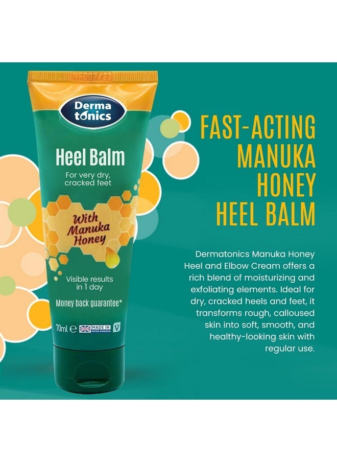 Dermatonics - Manuka Honey Heel And Elbow Moisturizing & Exfoliating Cream For Dry And Cracked Heels | Dry Feet Treatment & Cracked Heel Repair For Rough, Dry And Cracked Feet, 2.37 Fl Oz Tube, 3 Pack - Image 1