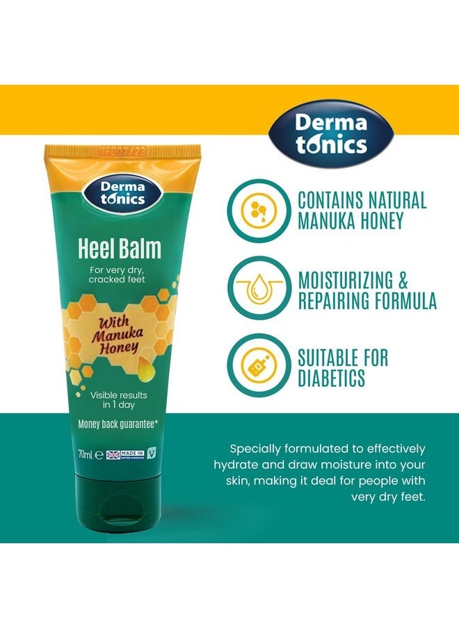 Dermatonics - Manuka Honey Heel And Elbow Moisturizing & Exfoliating Cream For Dry And Cracked Heels | Dry Feet Treatment & Cracked Heel Repair For Rough, Dry And Cracked Feet, 2.37 Fl Oz Tube, 3 Pack - Image 1