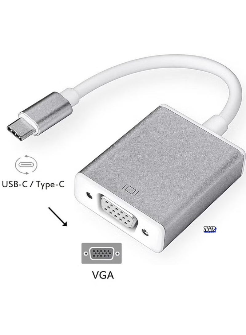 TIGER USB Type C to VGA Adapter – USB-C to VGA, Thunderbolt 3 to VGA Adapter, Full HD 1080P Video Output, Compatible with Multiple Branded Devices – Perfect for Laptops, PCs, Monitors & Projectors - Image 2