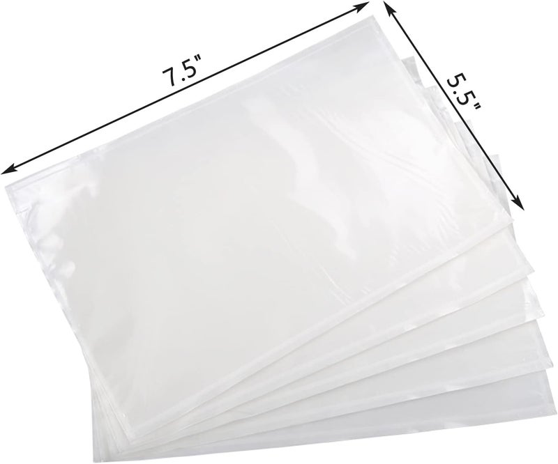 RyhamPaper أظرف قائمة التعبئة، شفافة 7.5" × 5.5" أظرف ملصقات شحن ذاتية اللصق (100 قطعة) - Image 4