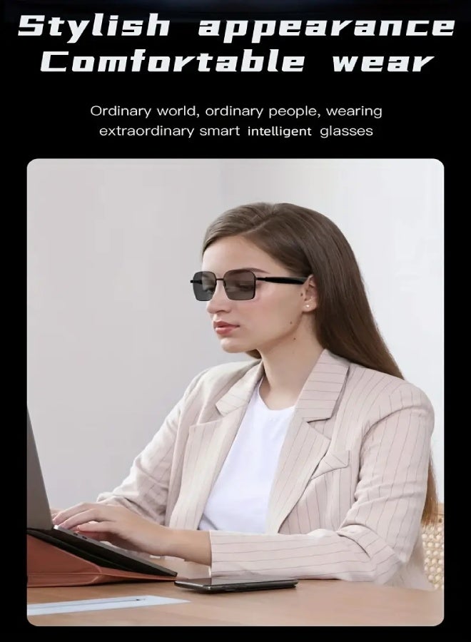 نظارات ذكية لاسلكية SG-12 PRO بتقنية التوصيل العظمي، بلوتوث 5.4، صوت Hi-Fi ستيريو عالي الدقة، تحكم باللمس، شحن Type-C، ميكروفون مدمج، تصميم خفيف للرياضة والجري وركوب الدراجات والألعاب والأنشطة الخارجية - Image 3