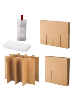 Dicunoy 6 Sets Of Glass Divider Kits For Moving Box Carboard Wine Glassware Dish Packing Moving Boxes With 72 Package Foam Pouches For 16 X 12 X 12 Inch Box (Box Not Included)  - Image 1