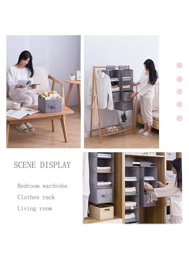 HOOKOR 4-Shelf Hanging Closet Organizer with 1-Drawer Divider Space Saver Foldable for Clothes Shoes, Hanging Shelves for Closet, Fabric 80x27x22CM(Dark Grey)  - Image 5