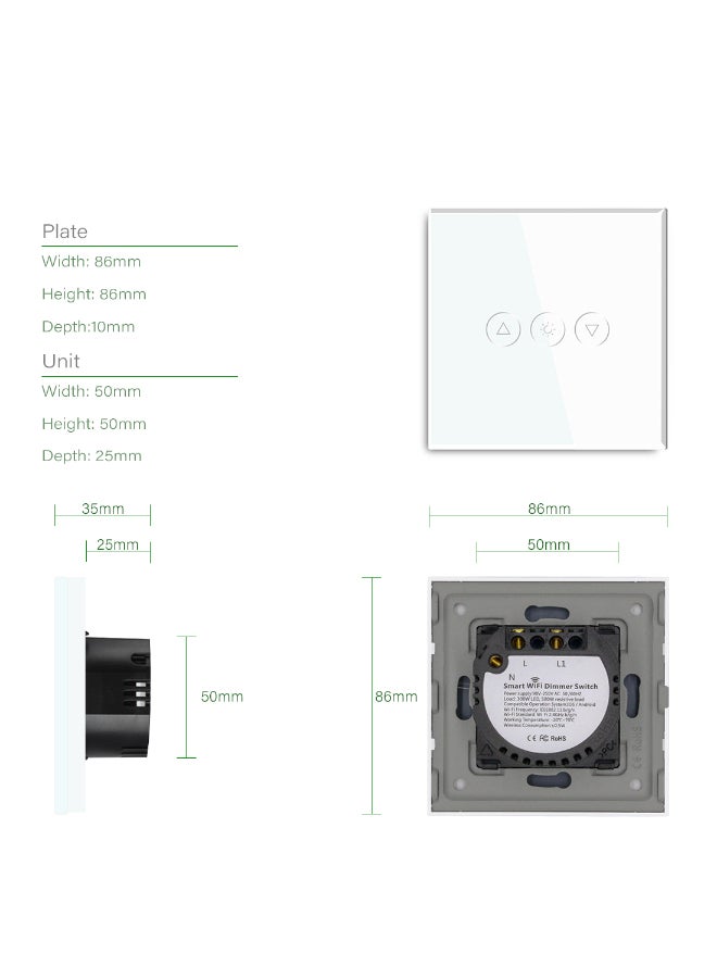دع التقنية مفتاح ذكي للتحكم في شدة الإضاءة - رمادى - Image 2