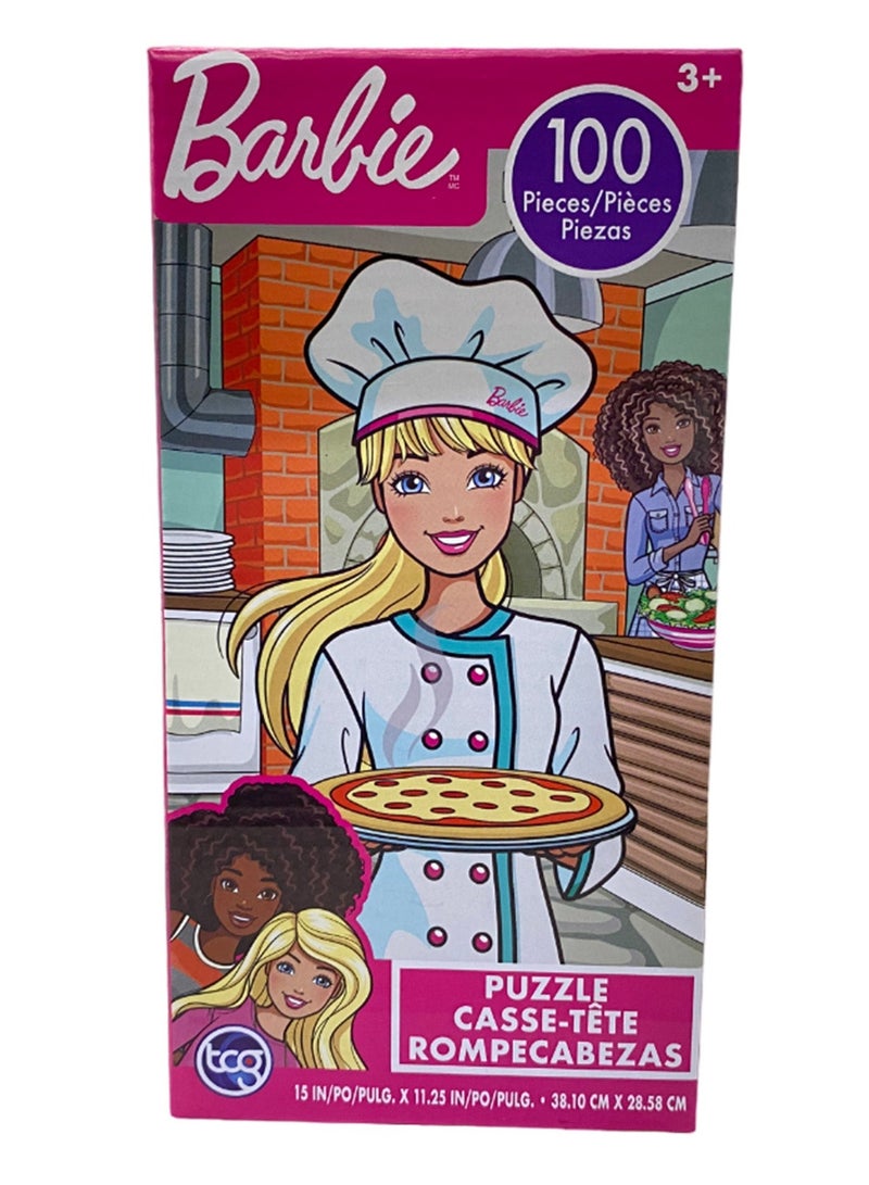 tcg Barbie and Christie Pizza  100 Piece Jigsaw Puzzle - Image 1