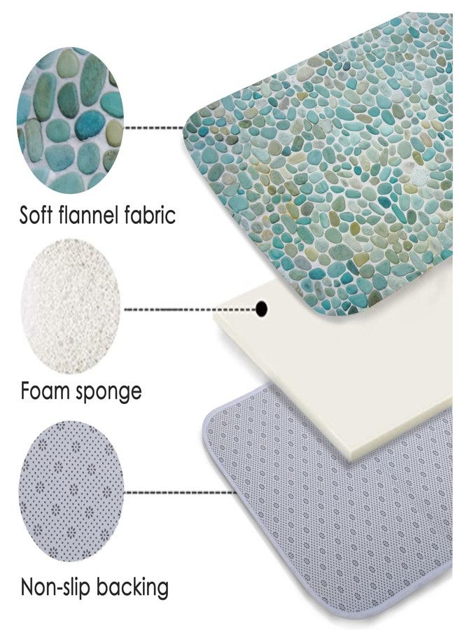 LYFANS Bathroom Uses Absorbent Non Slip Bath Mats, Kitchen Floor Mats, Artistic Small Stone 3D Carpets (24x16 Inches), and Flannel Memory Sponge Floor Mats for Bedside Living Rooms. - Image 2