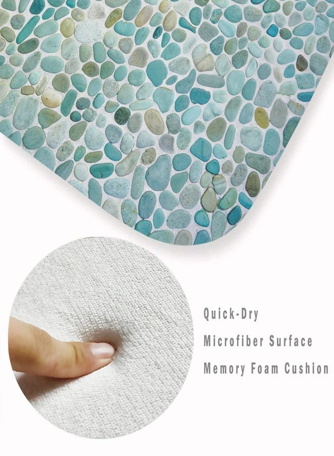 LYFANS Bathroom Uses Absorbent Non Slip Bath Mats, Kitchen Floor Mats, Artistic Small Stone 3D Carpets (24x16 Inches), and Flannel Memory Sponge Floor Mats for Bedside Living Rooms. - Image 3