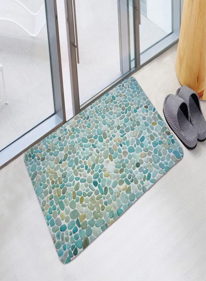 LYFANS Bathroom Uses Absorbent Non Slip Bath Mats, Kitchen Floor Mats, Artistic Small Stone 3D Carpets (24x16 Inches), and Flannel Memory Sponge Floor Mats for Bedside Living Rooms. - Image 5