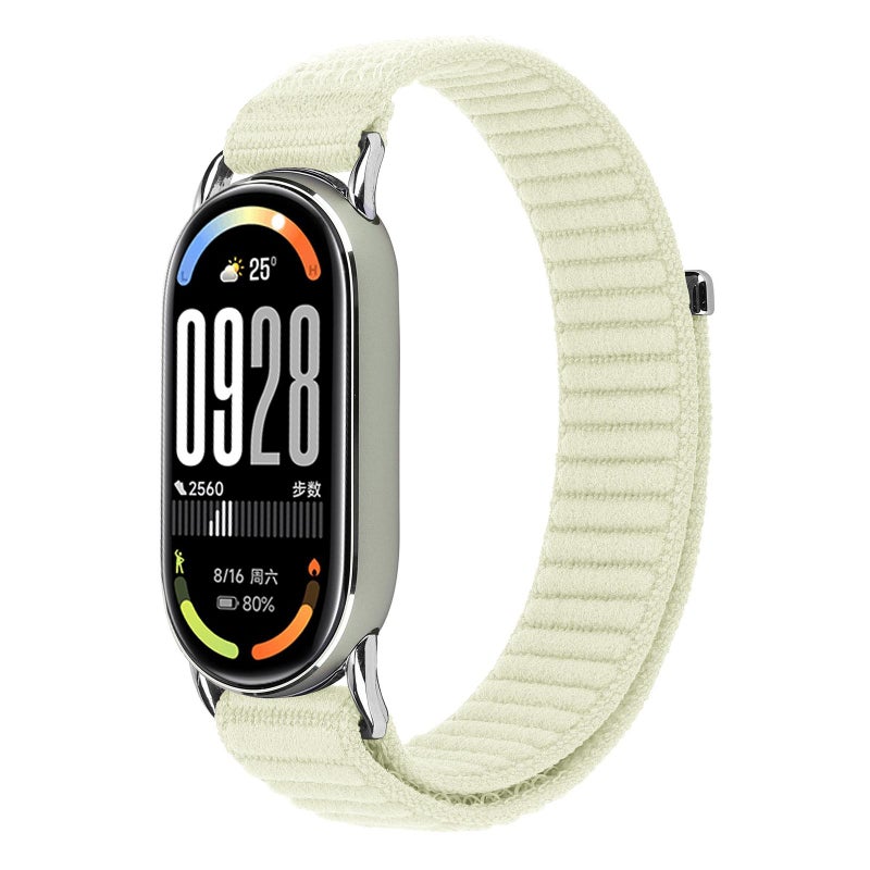 erorex For Xiaomi Smart Band 10 / 9 / 8 Woven Nylon Hook And Loop Fastener Watch Band(Starlight) - Image 1