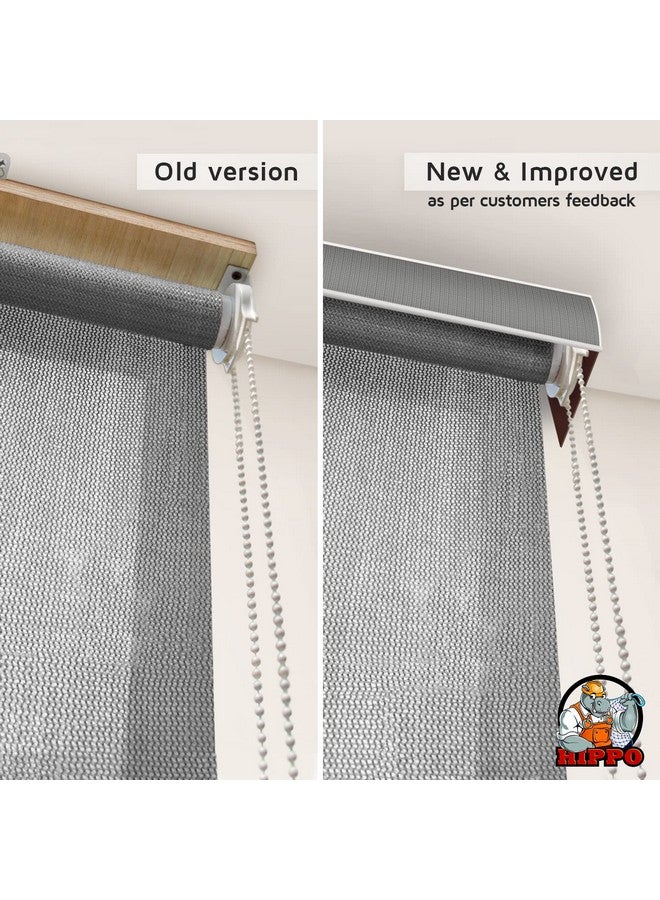 HIPPO 180 GSM HDPE Outdoor Balcony Roller Blind, UV & Dust Protection Corded Roll Up and Down Light Filtering Blinds for Garden (Charcoal-Grey, 3FTX9FT) - Image 2
