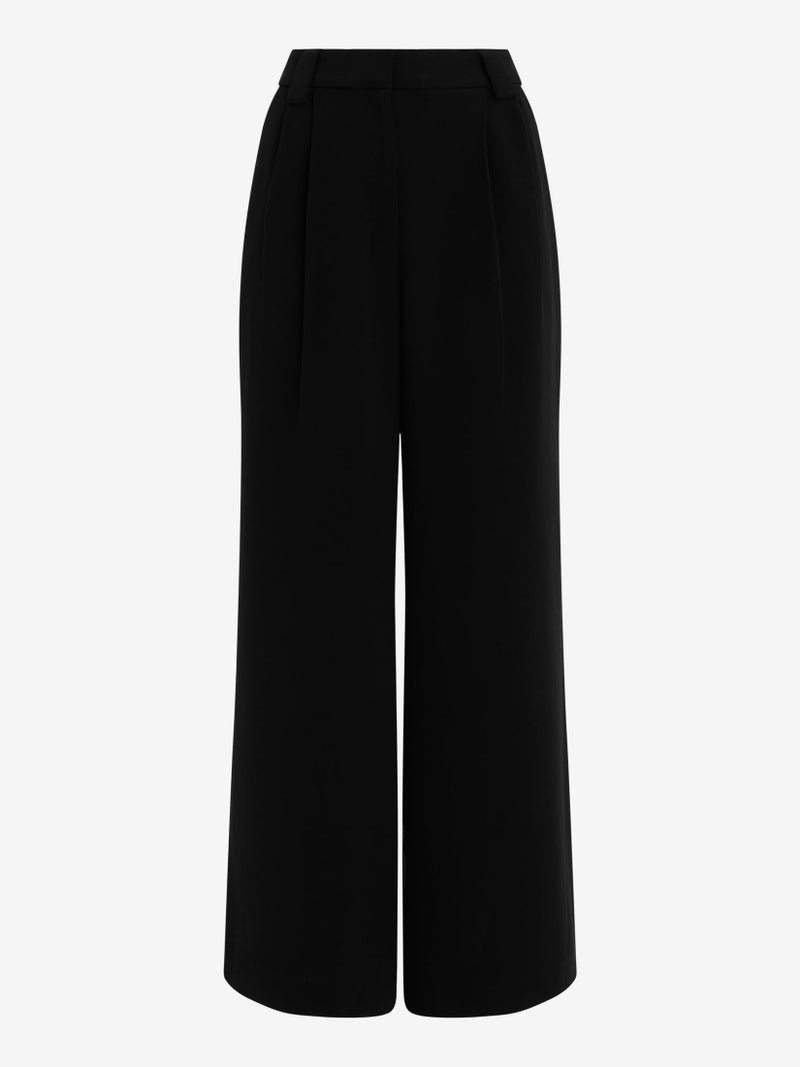 EXPRESS Womenâ€™s High Waisted Relaxed Fit Trousers â€“ Tailored Wide Leg Dress Pant for Work, Events, or Casual Wear â€“ Black - Image 5
