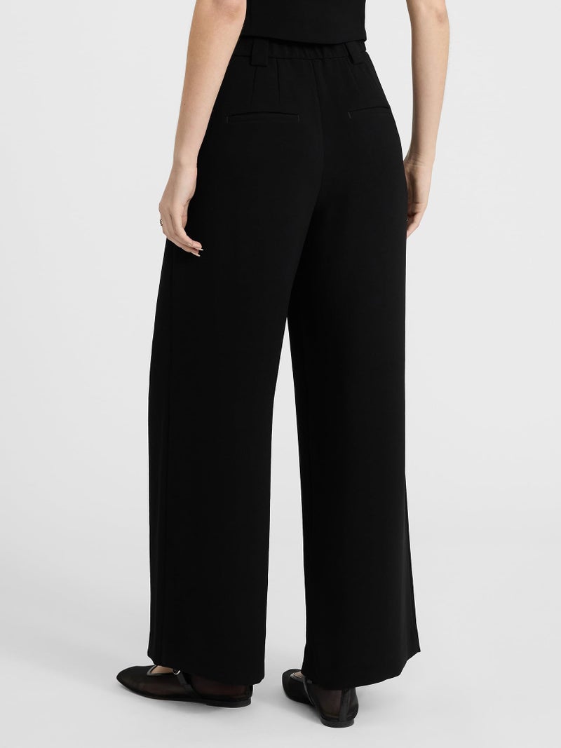 EXPRESS Womenâ€™s High Waisted Relaxed Fit Trousers â€“ Tailored Wide Leg Dress Pant for Work, Events, or Casual Wear â€“ Black - Image 2