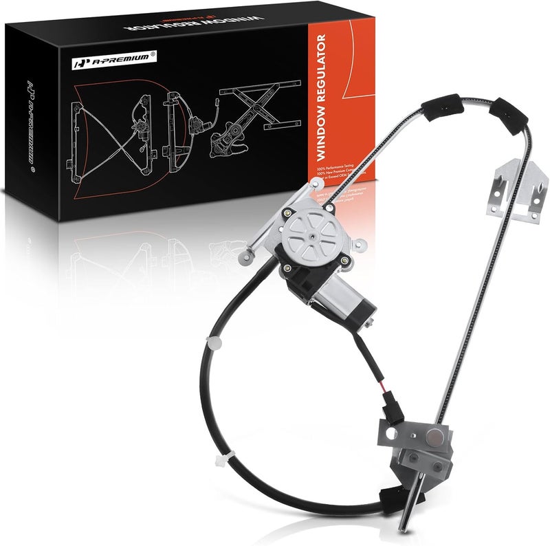 A-Premium Power Window Regulator with Motor for Jeep Cherokee XJ 1991-1996 & Comanche 1991-1992 - Front Left Driver Side - Image 1