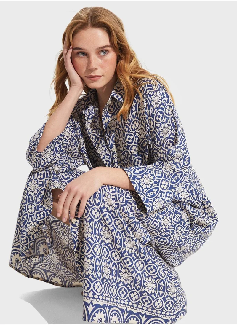 JUNE Patterned Midi Dress