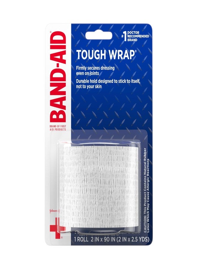 Band-Aid Brand of First Aid Products Tough Wrap Self-Adhesive Bandage Wrap, Elastic & Water-Resistant for Minor Wound Care & Dressing, Flexible Fabric, Lightweight, Durable, 2 in by 2.5 yd - Image 1