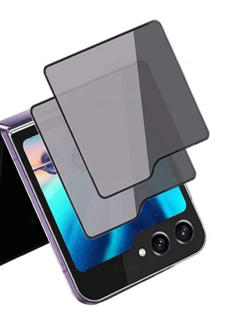 [2-Pack] Tempered Glass for Samsung Galaxy Z Flip 6 Privacy Glass Screen Protector Anti-Spy Tempered Glass Film 9H Hardness Scratch Resistant Glass Screen Protector for Samsung Galaxy Z Flip6 - Image 1