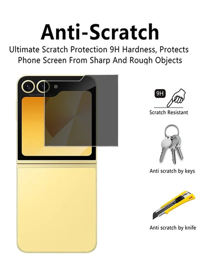 [2-Pack] Tempered Glass for Samsung Galaxy Z Flip 6 Privacy Glass Screen Protector Anti-Spy Tempered Glass Film 9H Hardness Scratch Resistant Glass Screen Protector for Samsung Galaxy Z Flip6 - Image 2