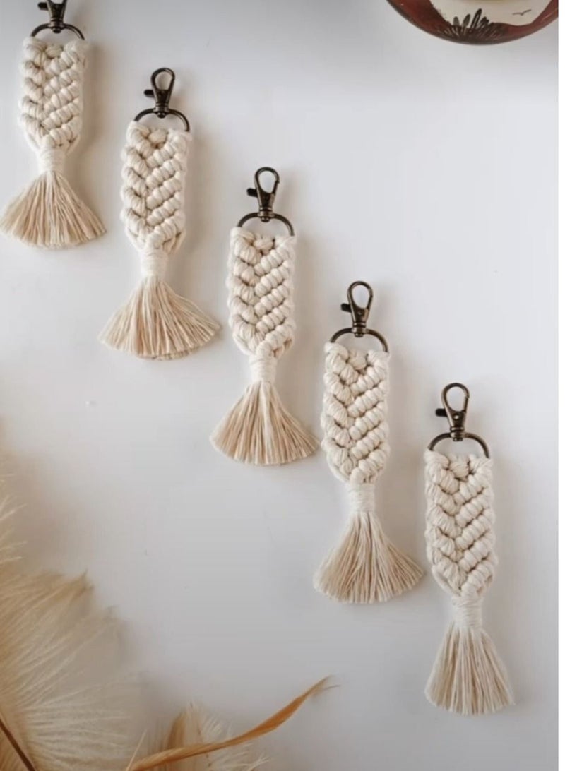macrame sanu Handmade macrame keychains/ bag hanging/ mobile hanging  - Image 1