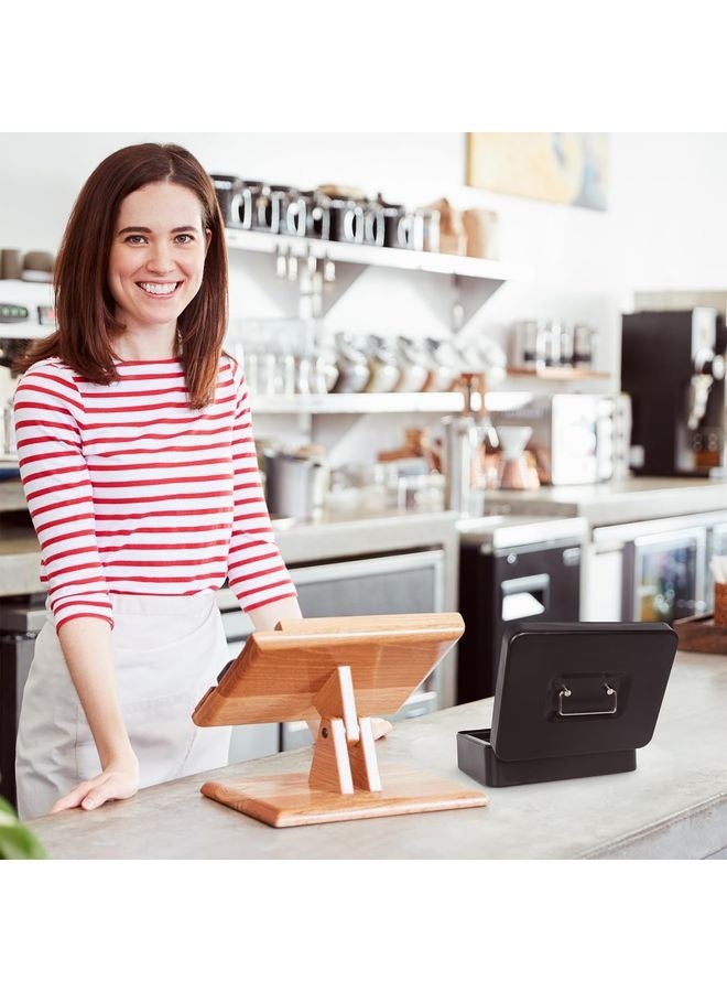 HOMESTAR Cash Box with Money Tray - Large Money Box with Lock, Metal Safe Box for Money Black - Image 2