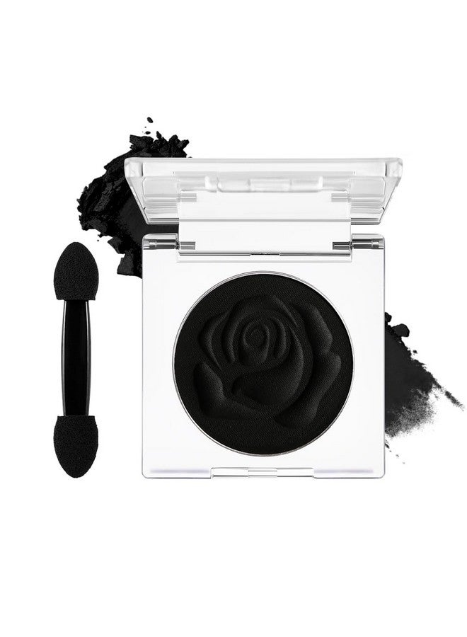 DE'LANCI Single Black Eyeshadow, Matte Eyeshadow Black Eyes Goth Smokey Makeup, Long Lasting Blendable Single Dark Eye Shadow Pallet, For Smoky Sfx Halloween Makeup Eyeliner Face Body Paint, #01 - Image 1